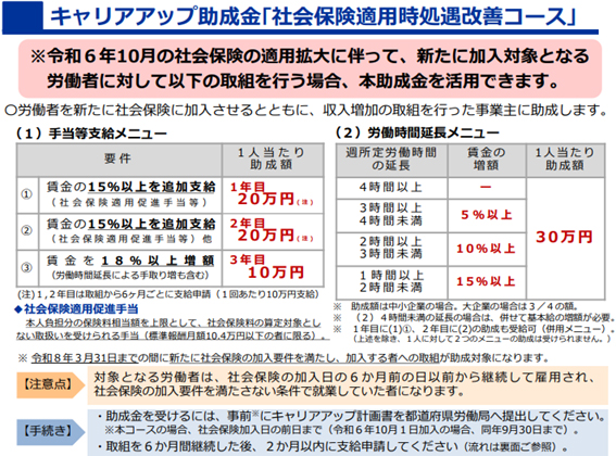 キャリアアップ助成金「社会保険適用時処遇改善コース」